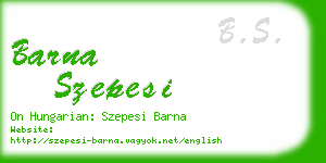 barna szepesi business card